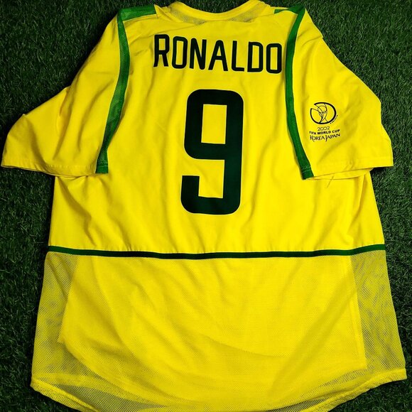 Ronaldo Brazil 2002 WORLD CUP PLAYER ISSUE Soccer Jersey Shirt XL SKU# 182264 - Picture 1 of 8